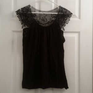 Black Worthington All Lace Top Blouse XL